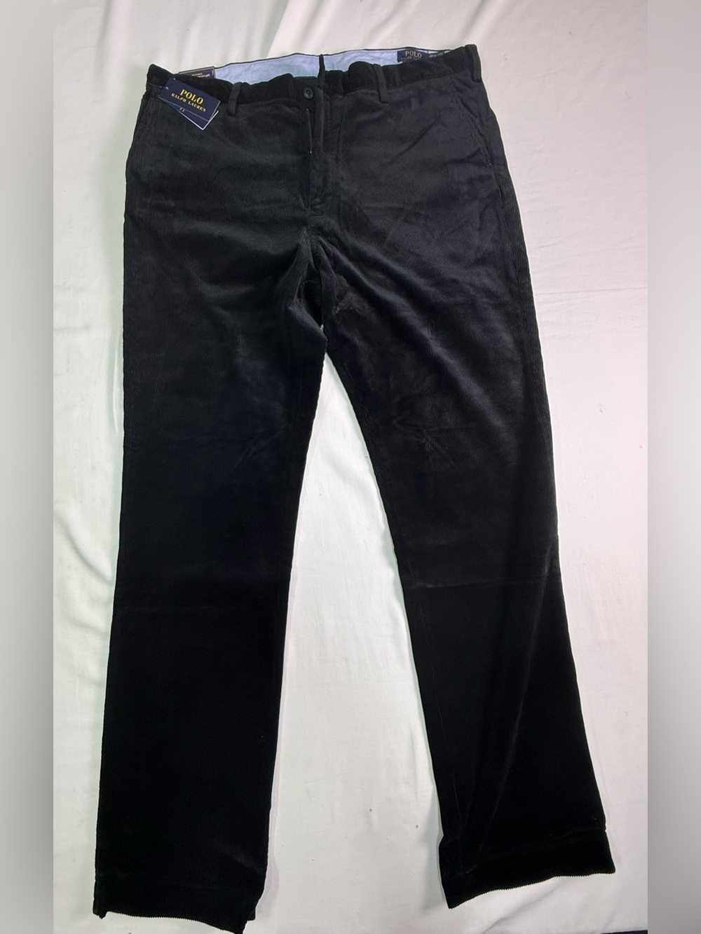 NEW Polo Ralph Lauren Corduroy Pant Men 40TX36 Mistag Black Stretch Classic Fit